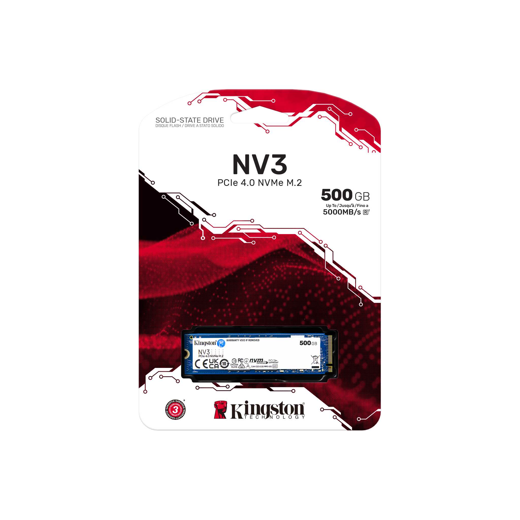 SSD 500GB Kingston NV3 M.2 NVMe Gen 4 | PC Builder